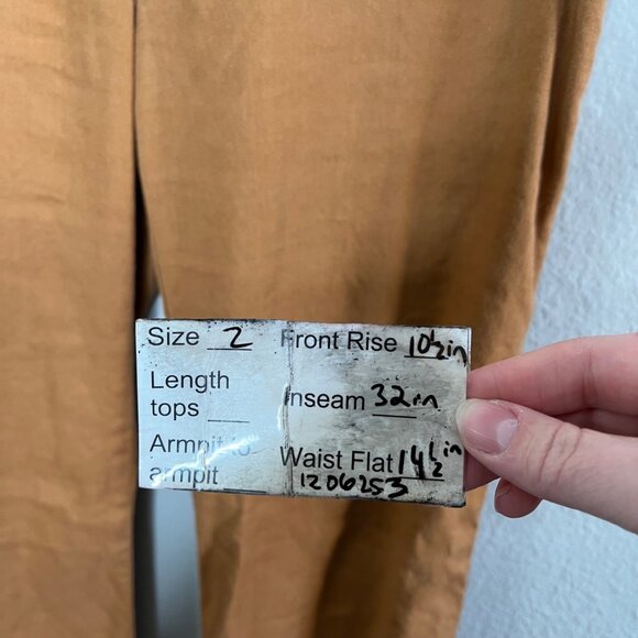 Maeve By Anthropologie Womens Relaxed Leg Trouser Pants Linen Blend Size 2 - Picture 5 of 13